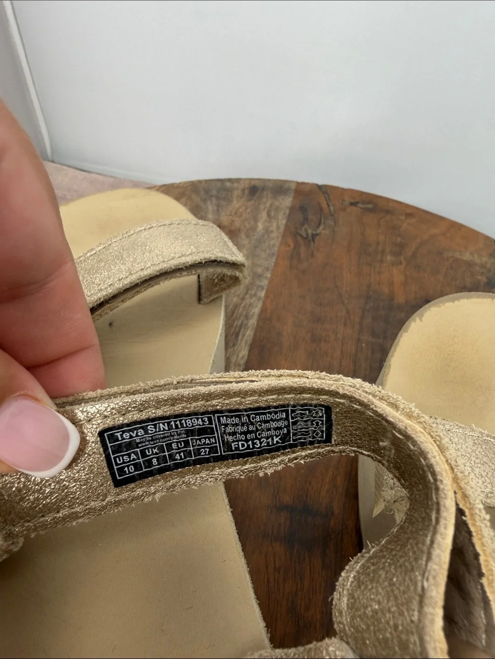 Teva Metallic Gold Platform Sandals - Size: 10
